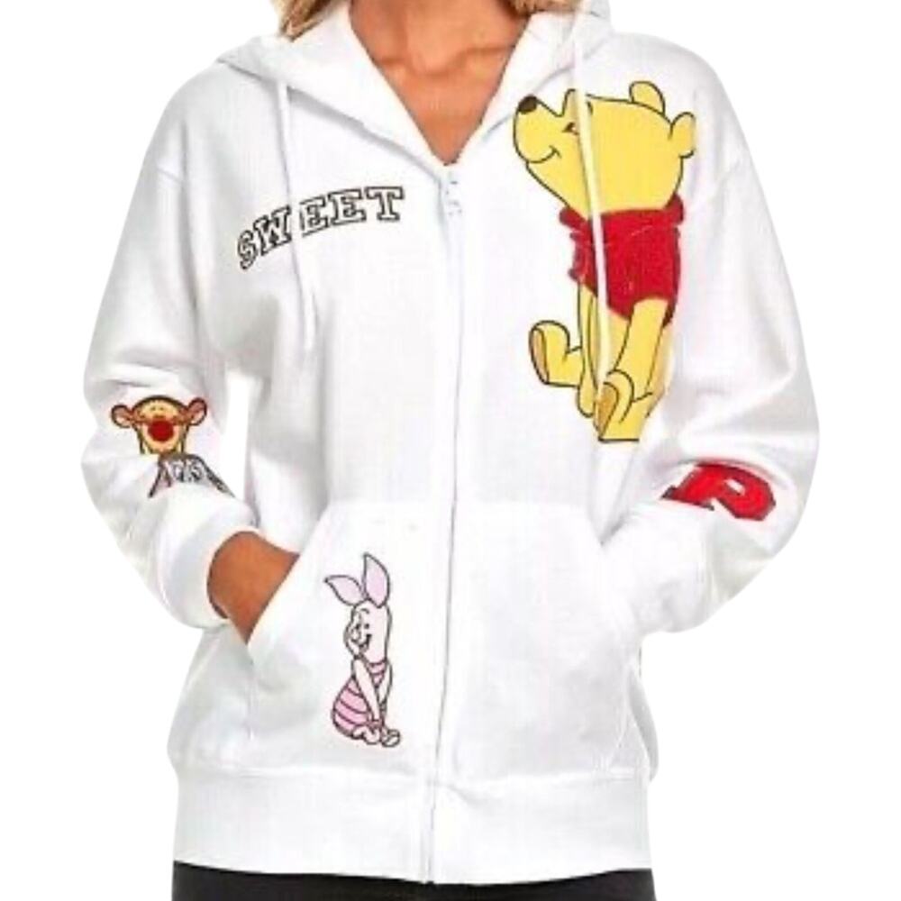 DISNEY Winnie The Pooh Soft Full Zip Long Sleeve Hoodie, Size L New w/ Tag SOO - Picture 3 of 8